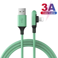 3a 90 degree usb data cable 0 31 21 8m 8 pin foe iphone charger kable liquid silicone fast charging cord for iphone 13 12 11