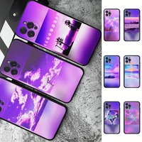 maiyaca purple ocean beach flowers sky phone case for iphone 11 12 13 mini pro max 8 7 6 6s plus x 5 se 2020 xr xs funda cover