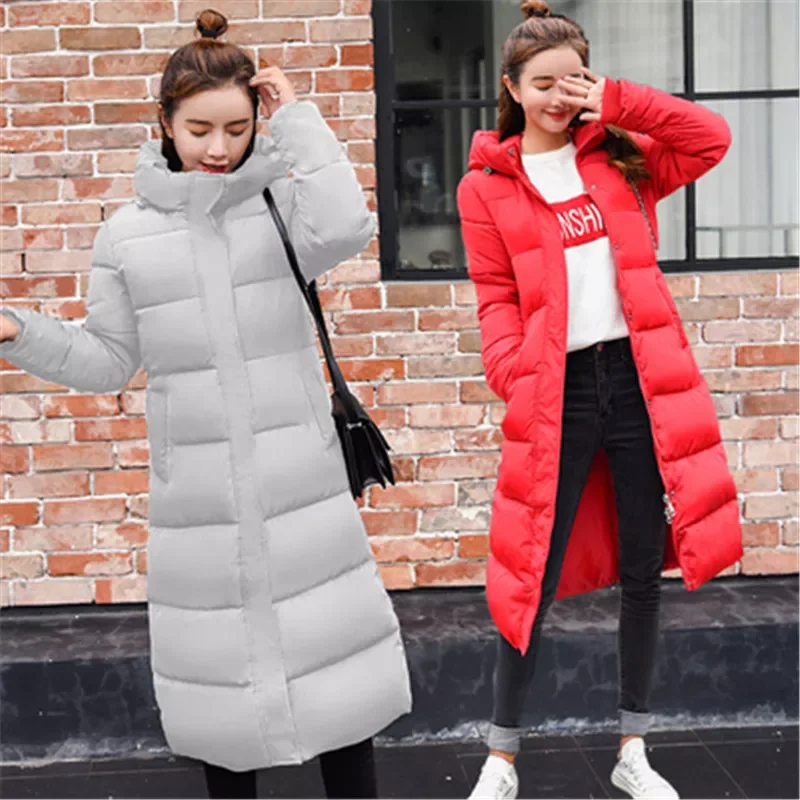 New2022 size 3XL Down jackets 2019 Fashion Women Winter Coat Long Slim Thicken Warm Jacket Down Cotton Padded Jacket Outwear Par