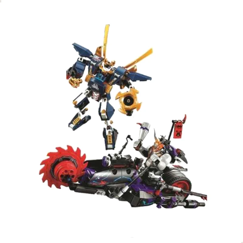 

556pcs Killow Vs Samurai X Building Blocks Bricks Ninja 70642 Motorcycle Chariot Mech Model Boy Toys for Children Christmas Gift