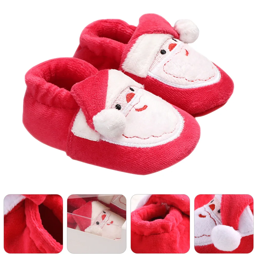 

Christmas Baby Shoes Floor Toddler Prewalkers Cotton Winter Insoles Kids Slide Sandals