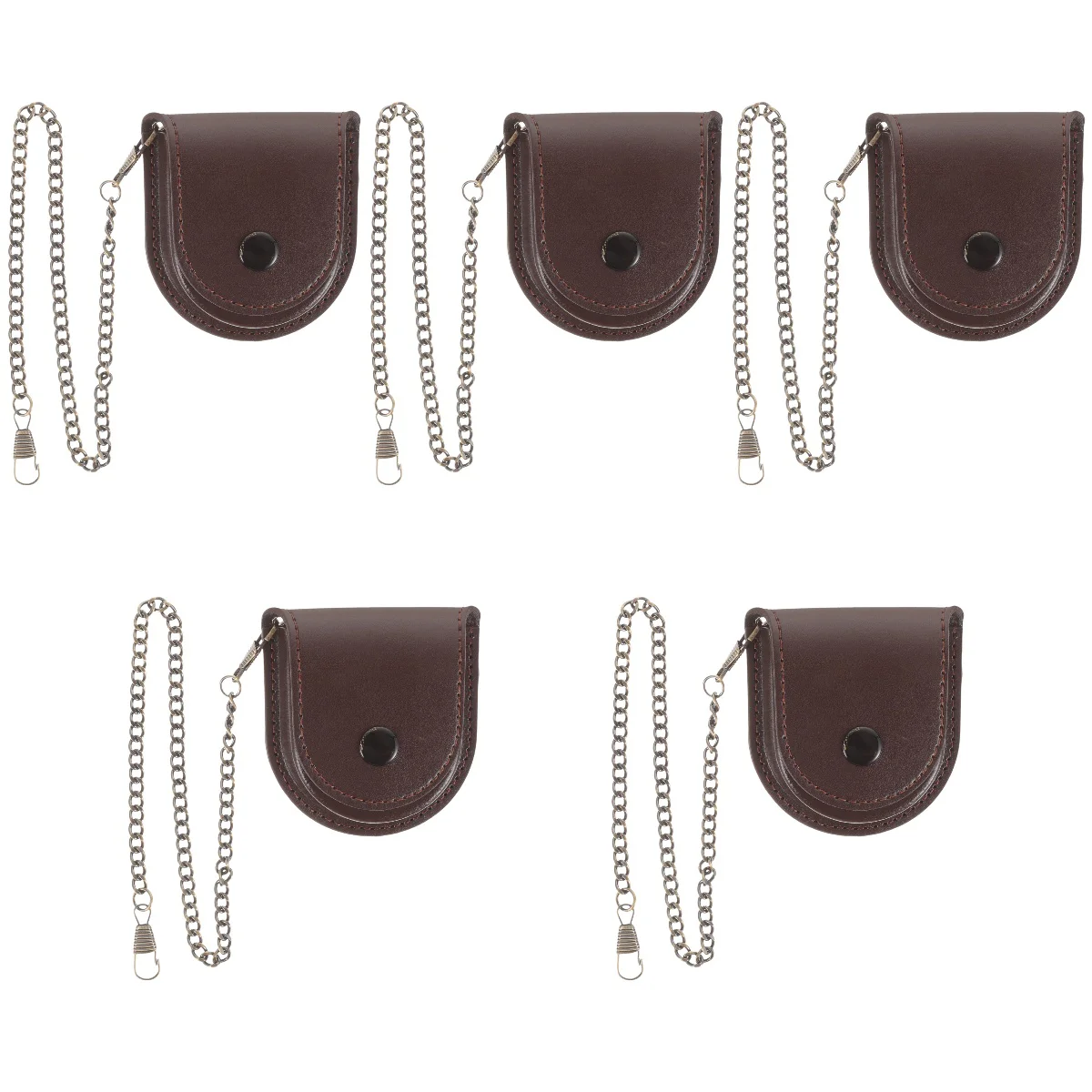 5 Pieces Pocket Watch Case Vintage Bag Waist Retro Portable Outdoor Receptacle Box Pouch Pu Holder
