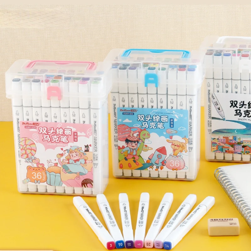 

Children's Marker Pen Double Head Color Set 12 18 24 36 Color Graffiti Painting School Stationery Birthday Gift
