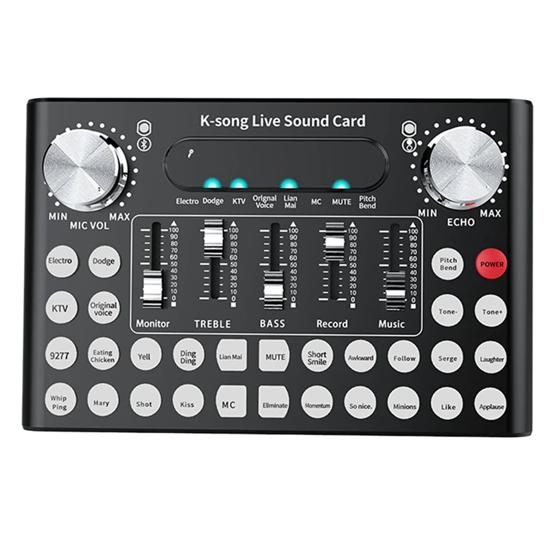 

Live Sound Card Voice Converter Audio DJ Mixer Live Broadcast Broadcast Recording Multi-Sound Effect Audio Box