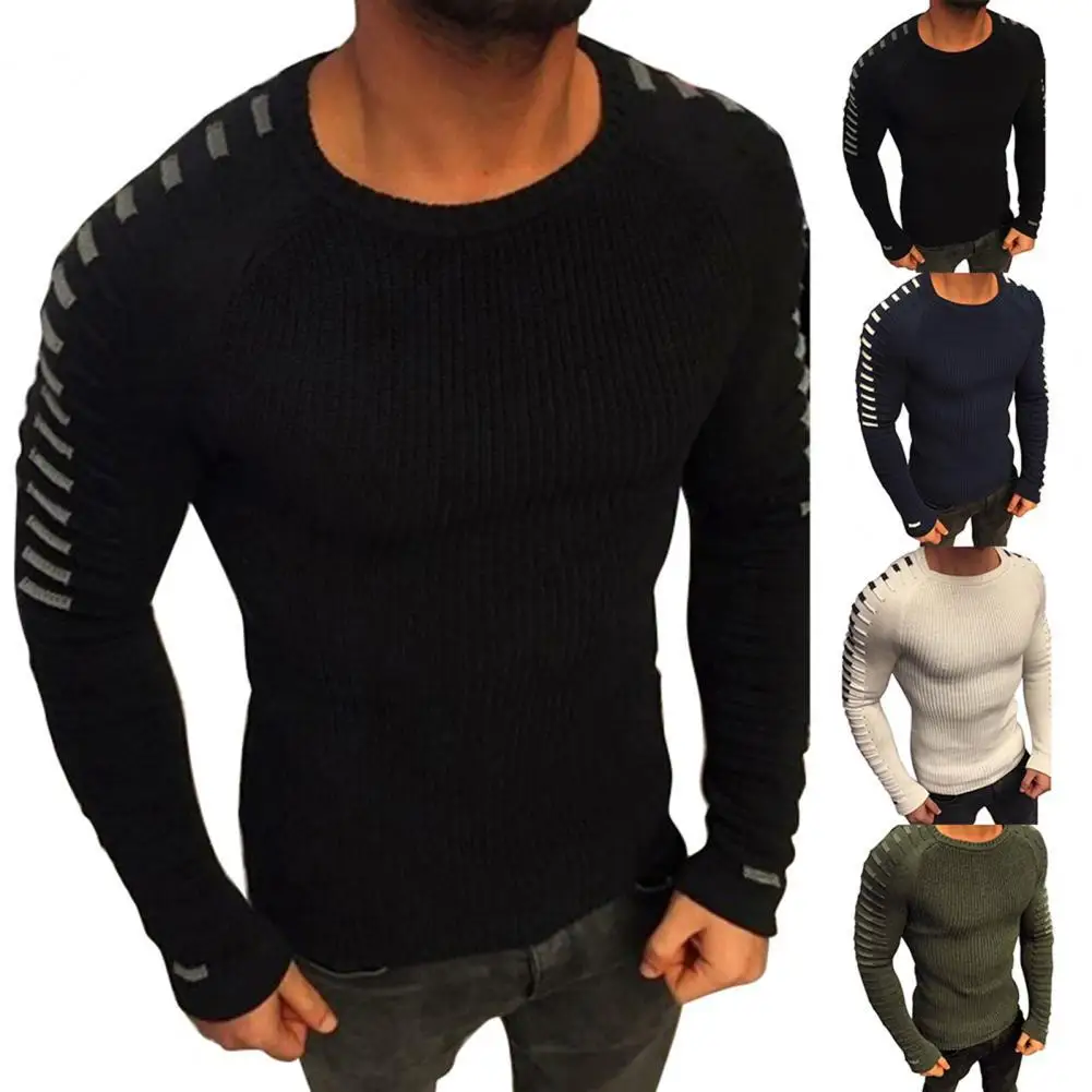 

Свитер облегающие манжеты хлопковый пуловер с круглым вырезом топ для зимних пуловеров свитера