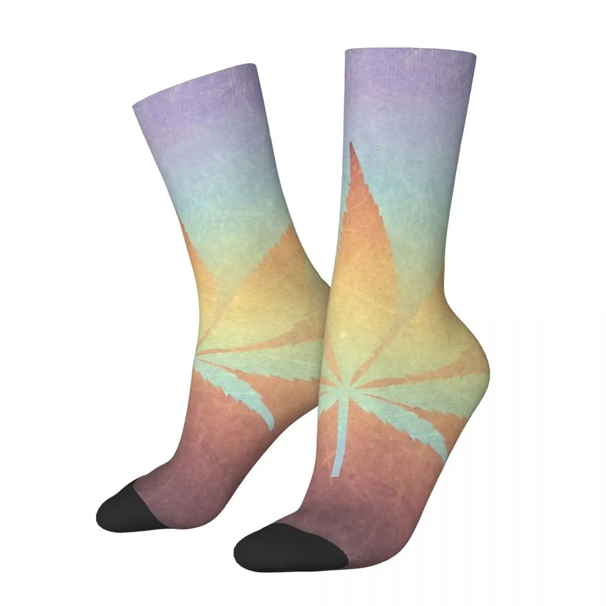 

Funny Men's Socks Cannabis Sativa Hemp Leaf Vintage Weed Leaf Harajuku Crazy Crew Sock Gift Pattern Printed