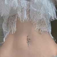 snake belly button ring dangle navel piercing ring heart belly ring zircon navel ring body piercing jewelry umbilical pircing