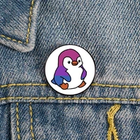 bi pride penguin pin custom cute brooches shirt lapel teacher tote bag backpacks badge cartoon gift brooches pins for women