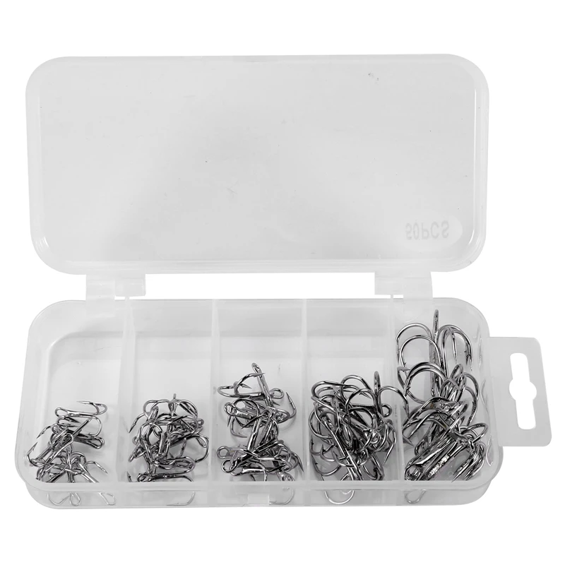 

Набор тройных рыболовных крючков, Размер 2/4/6/8/10, из высокоуглеродистой стали, серебристые, для ловли карпа