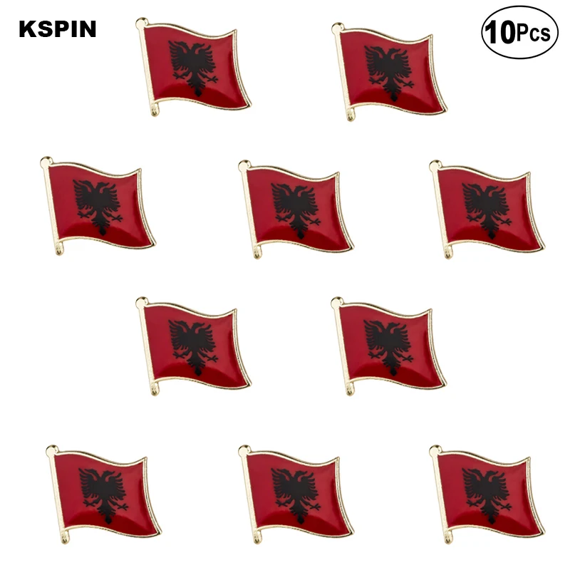 

Albania Flag Lapel Pin Flag badge Brooch Pins Badges 10Pcs a Lot