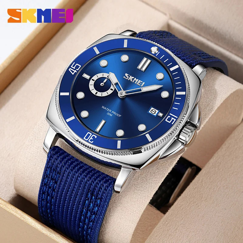 

SKMEI Japan Quartz movement Luminous Hands Watch Mens Casual Nylon Strap Date Male Wristwatches Waterproof Clcok reloj hombre