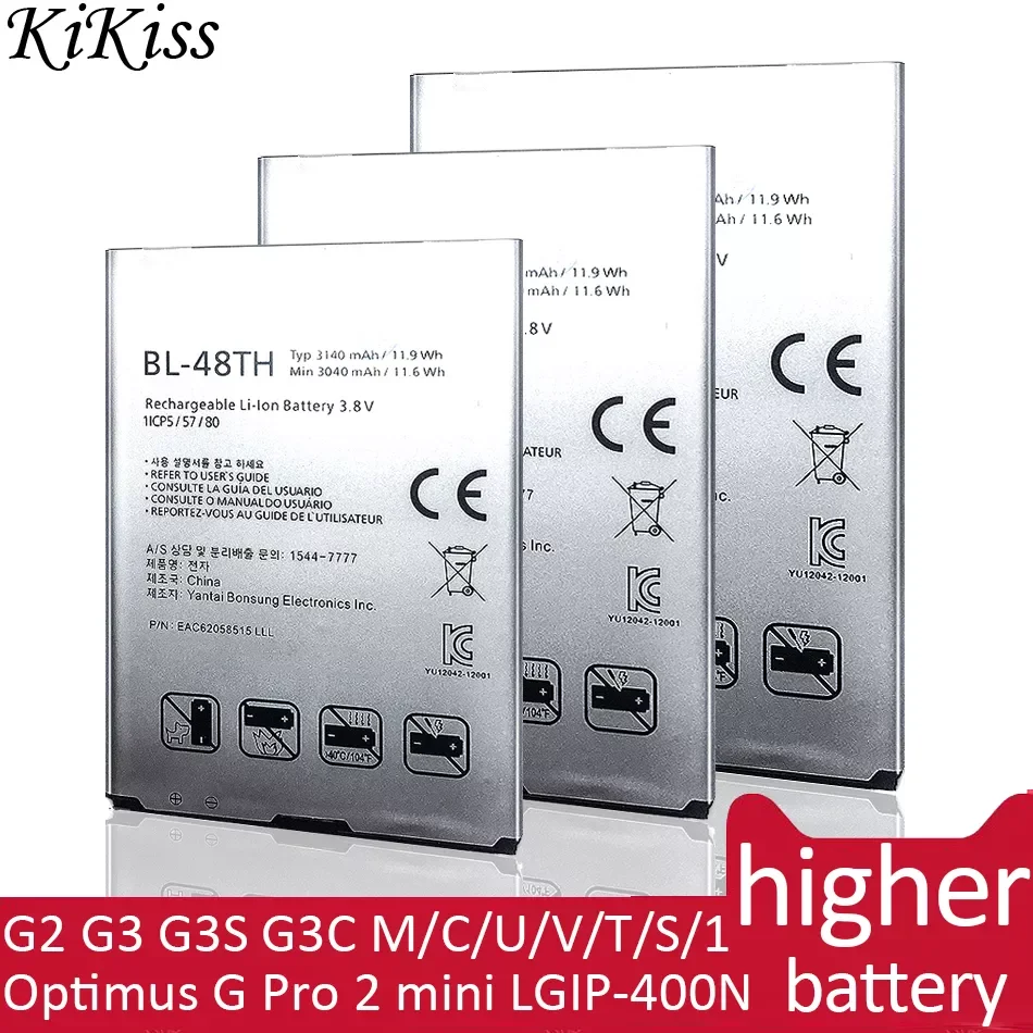 

BL-47TH BL-48TH BL-53YH BL-54SG BL-54SH BL-59UH BL-T7 LGIP-400N Battery For LG Optimus G G2 G3 G3S G3C M/C/U/V/T/S/1 Pro 2 mini