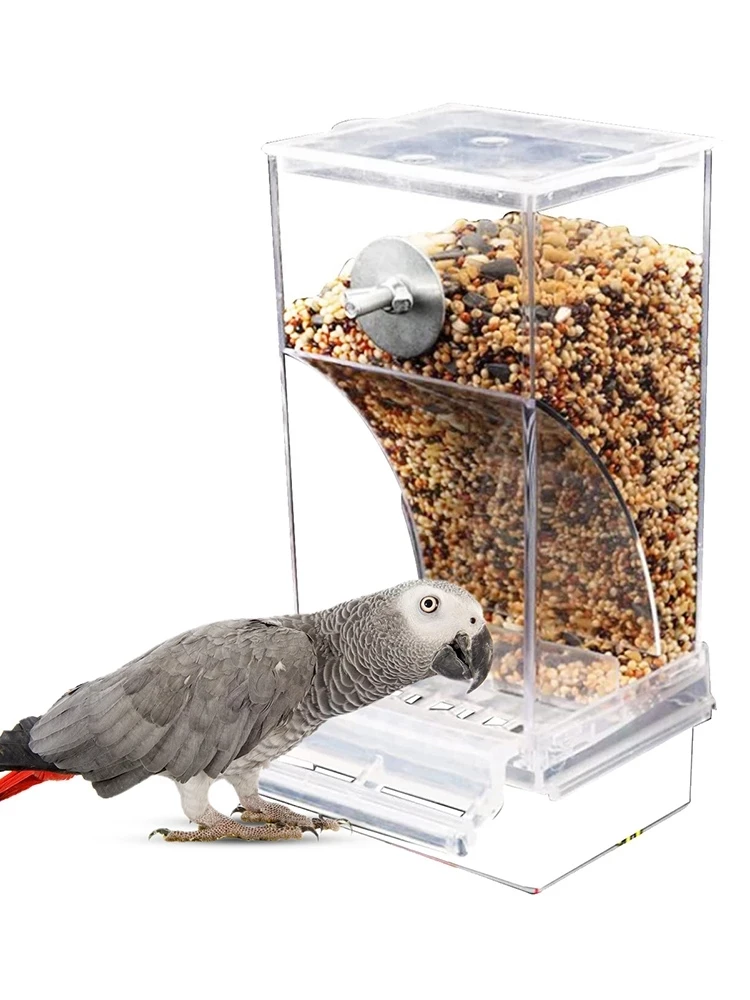 

Кормушки для птиц, без беспорядка, автоматическая подставка для питья, акриловый контейнер для семян, аксессуары для мелких и средних попугаев