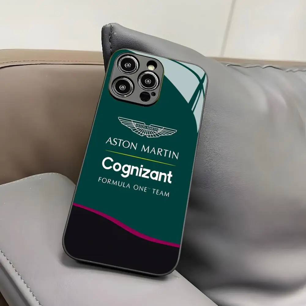 Чехол для телефона Aston Martin F1 для Iphone 16, 15, 14, 12, 11, 13 Pro Max Mini 8 X Xr Xs Puls, черный стеклянный чехол (art.: 3920cc02b6677) - 3920cc02b6677