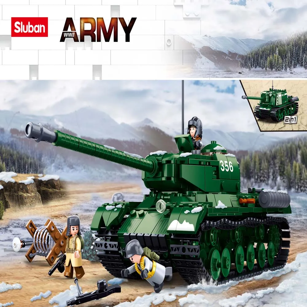 

Конструктор Sluban, игрушки, Вторая мировая война, B0979 IS2 тяжелый танк, 845 деталей, военный комбинированный набор, совместим с ведущими брендами