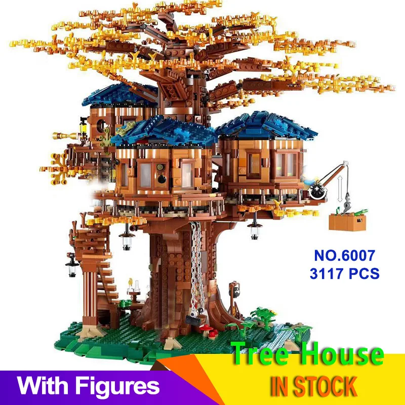 Tree House 3117 PCS Leaves Two Colours Model Building Blocks Bricks 6007 Kids Educational Toy Birthday Chirstmas Gifts 21318