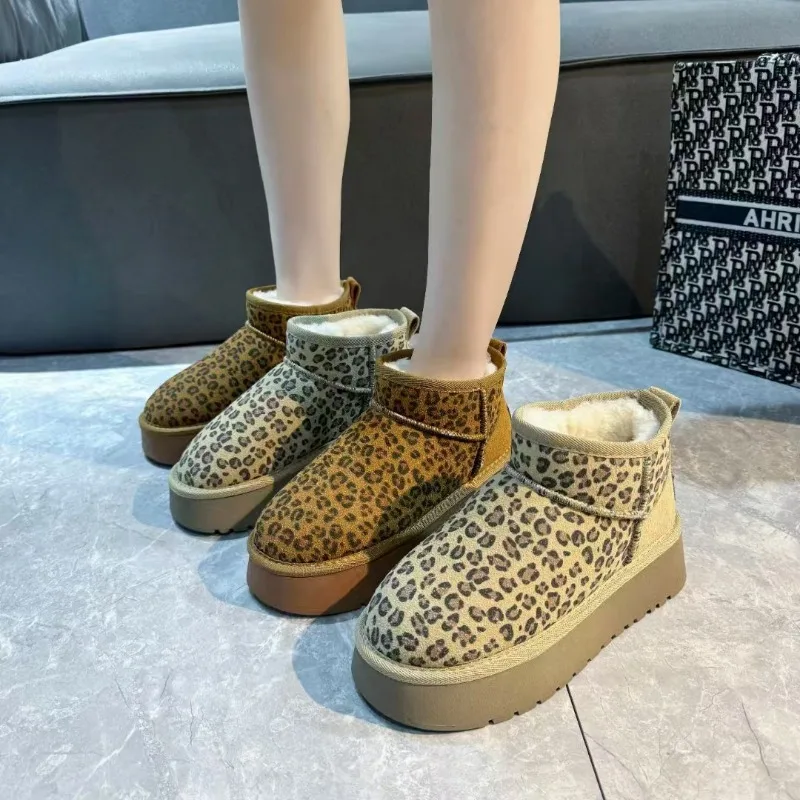 2024 зимние женские короткие плюшевые теплые ботинки повседневная обувь на