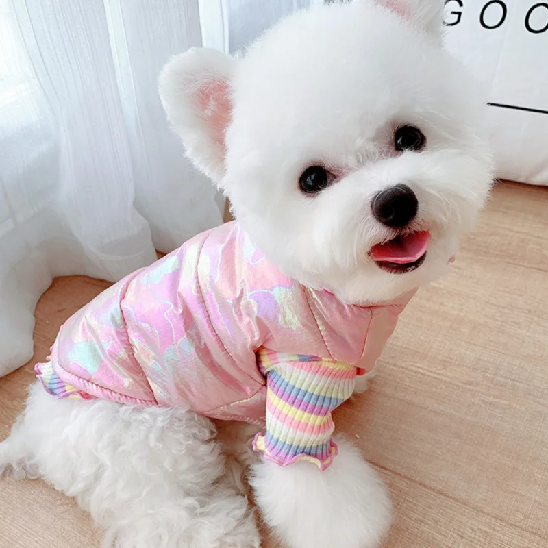 

Winter Warm Pet Dog Clothes For Small Medium Dogs Laser Glossy Dog Vest Puppy Cats Jacket Coat Pet Clothing