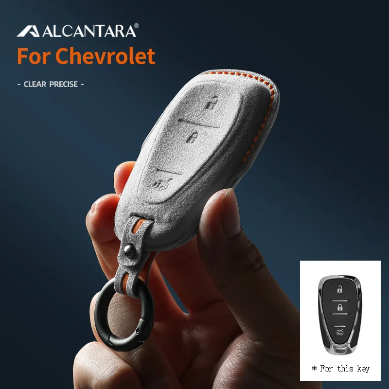

Alcantara Car Key Case Cover Holder Key Shell Buckle For Chevrolet Onix 2018-2020 Blazer Cruze Traverse Trax Equinox Sonic