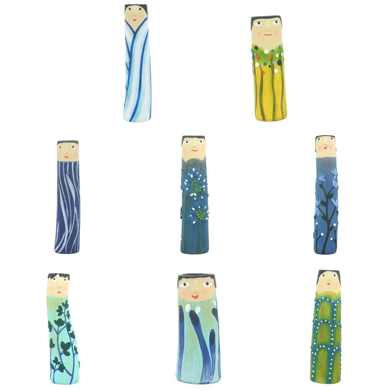 Bohemian Family Vase Creative Flower Plant Container Funny Humanoid for Home Living Room Office Table Decoration Planter Gift