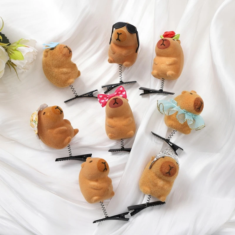 10 шт. милые весенние заколки с капибарой разнообразные креативные необычные