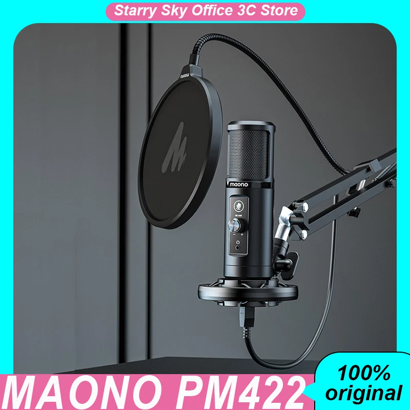Maono PM422 настольный профессиональный микрофон встроенная звуковая карта для
