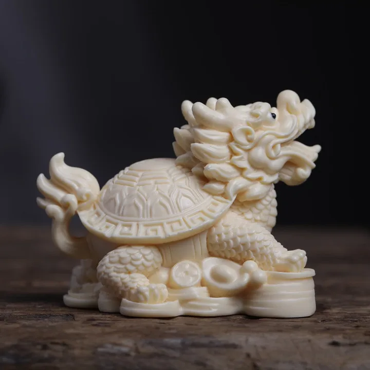 

Ivory Nut Carved Dragon Turtle Decoration Home Decoration Desktop Decoration Crafts Gift Box