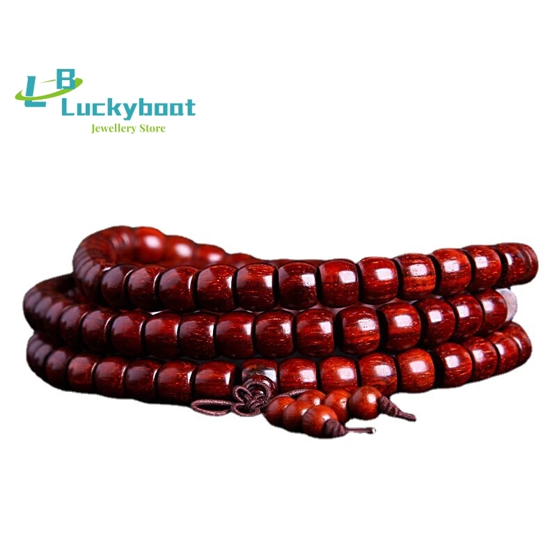 Оптовая продажа бусины из натурального красного сандалового дерева Замбии в