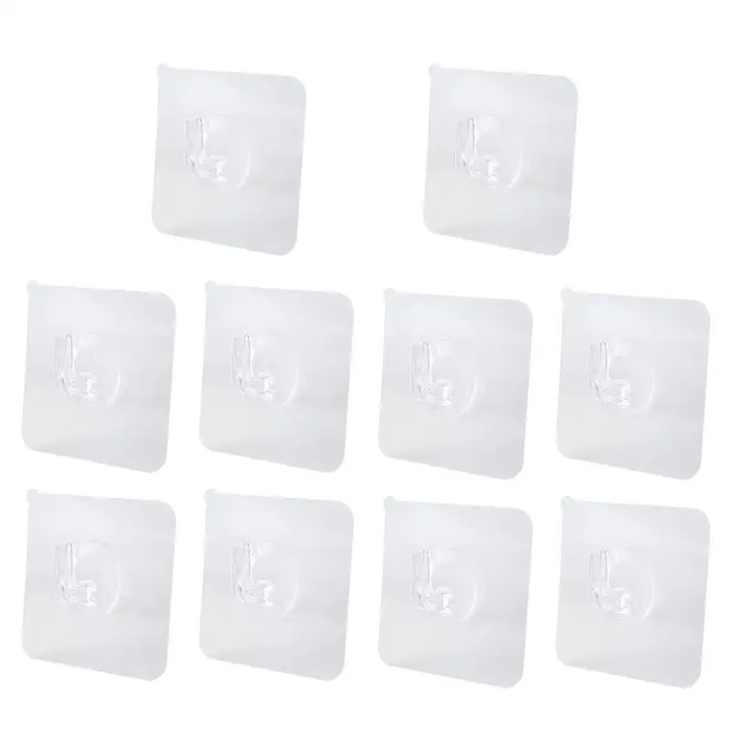 

Adhesive Wall Hooks Towel Hooks 10 Pack Waterproof Oilproof Self Adhesive Punch Free Hooks Bathroom Kitchen Sticky Hooks