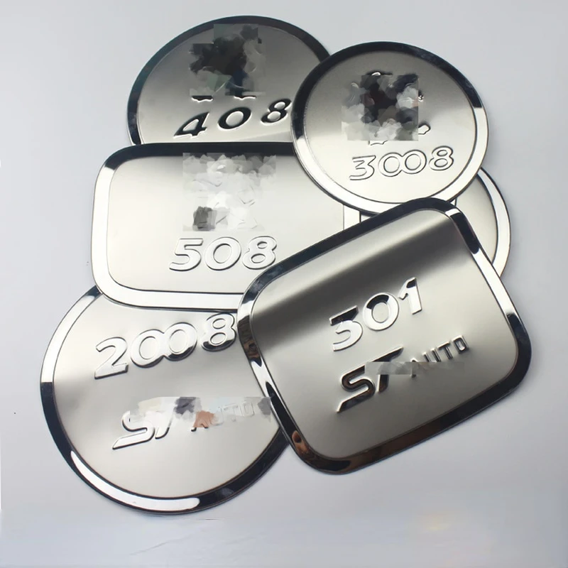

For Peugeot 301 308 408 508 307 3008 2008 Fuel Tank Cover Decoration StickersProtective External Accessories Stainless Steel