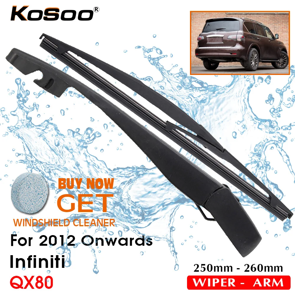

KOSOO Авто Задние лезвия для Infiniti QX80,250 мм 2012 года задние оконные стеклоочиститель лезвия рычаг, автомобильный Стайлинг Аксессуары