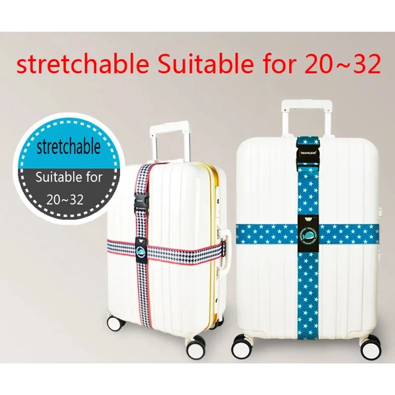 Practical Luggage Straps Travel Baggage Tie Binding Belt Fixing Belt Suitcase Cross Strap Band Luggage Cross String Girdle Items