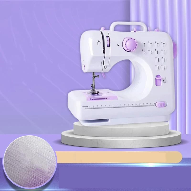 

Portable Sewing Machine Mini Electric Household Crafting Mending Overlock 12 Stitches with Presser Foot Pedal Beginner DIY Cloth