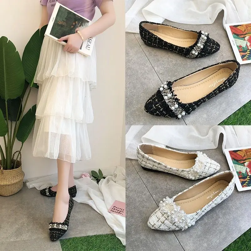 

Женские нескользящие туфли с острым носком, на мягкой нескользящей подошве, весна-осень 2022