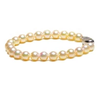 charming 7 58 9mm natural south sea genuine golden round pearl bracelet for woman free shipping women jewelry charm bracelet