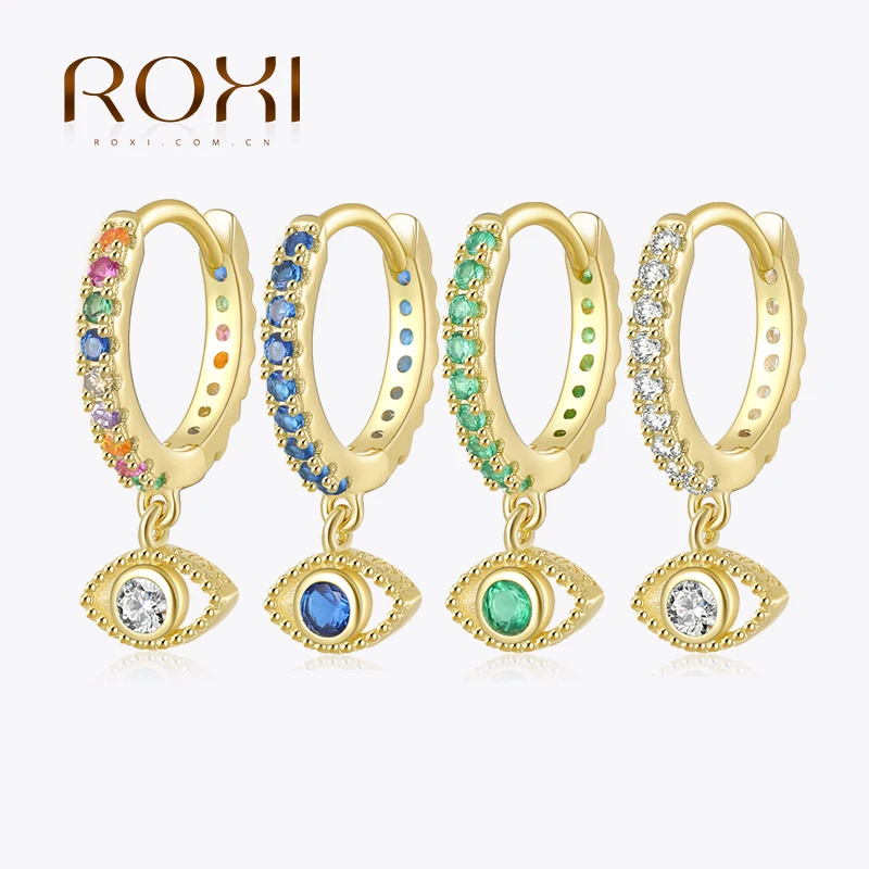 

Серьги ROXI в виде дьявольских глаз, подходящие ко всему модные серебряные серьги в Корейском стиле, Женские Ювелирные украшения