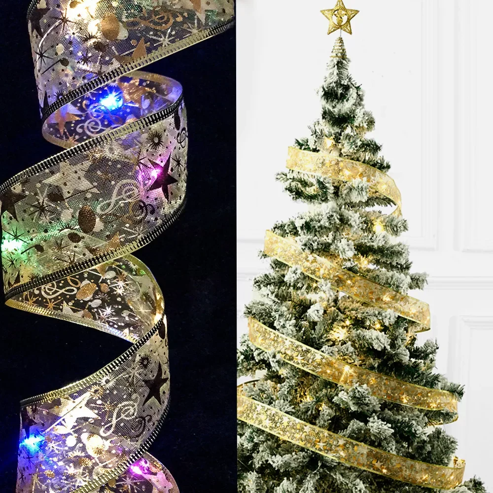 

Рождественское украшение 1 м/2 м/5 м, сказочные рождественские светодиодные огни, лента, работающая от батареи, гирлянда, рождественские, ново...