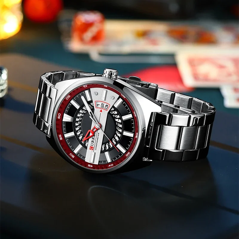 Часы наручные CURREN Мужские кварцевые брендовые Роскошные водонепроницаемые