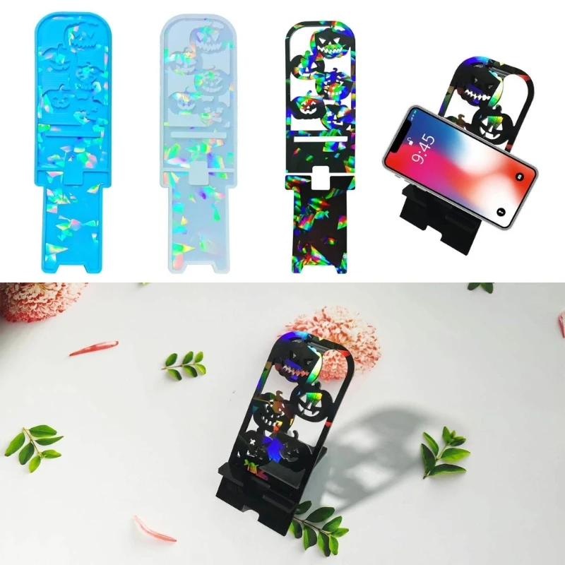 

Pumpkin Head Light Phone Holder Epoxy Mold Diy Silicone Resin Casting Mold Suitable for Phone Dropship