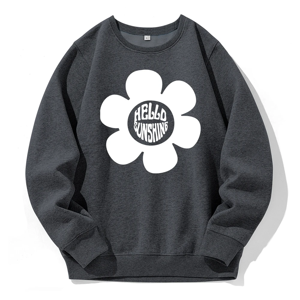 

Толстовка с капюшоном Hello Sunshine Мужская, модный Свободный Повседневный тренировочный костюм с белым цветочным принтом, прочная Базовая Повседневная Толстовка