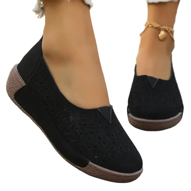 Мокасины женские Ортопедические из натуральной кожи туфли на платформе плоская