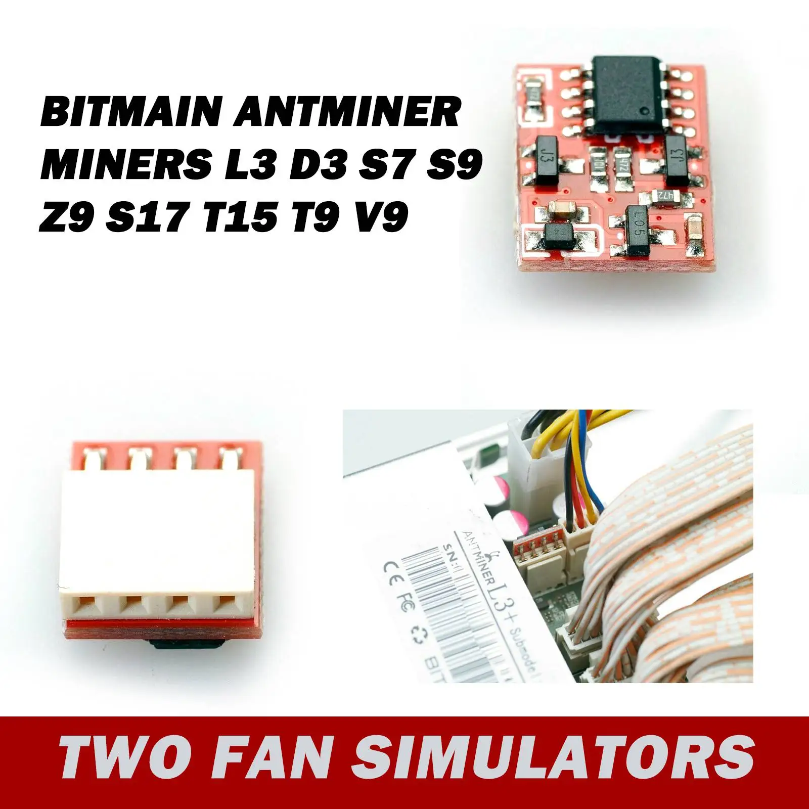 Вентиляторные симуляторы для Bitmain Antminer Miners L3 D3 S7 S9 Z9 S17 T15 T9 V9 2 шт.