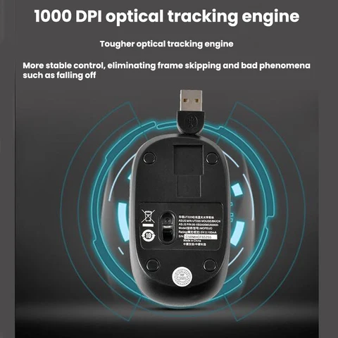 Выдвижная Проводная игровая мышь, компьютерная мышь 1000DPI, оптическая мышь