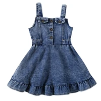 toddler baby girl denim dress spring summer solid color slip dresses for children casual cotton kids clothes girls costumes