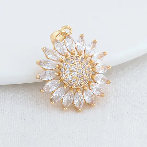 2 шт. Подвески из латуни Florainer Tina 14К Золотой цвет 23*26 мм