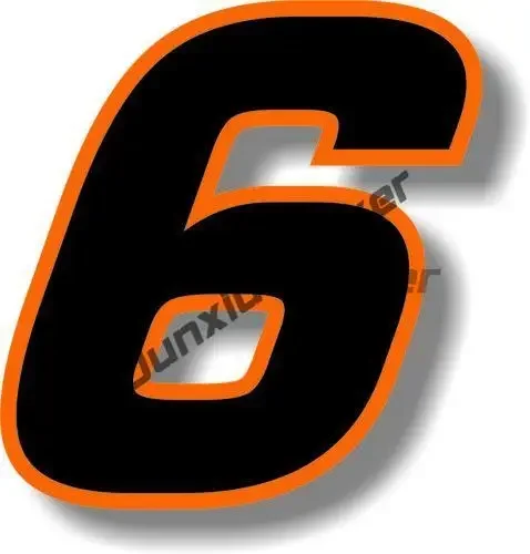 Черные с оранжевой границей панк цифры наклейки 0123456789 виниловая наклейка