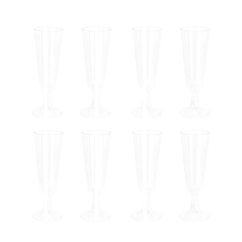 

24Pcs Disposable Champagne Glass Goblet Plastic Test Glass Champagne Glass Cocktail Glass 4.7Oz (150Ml)