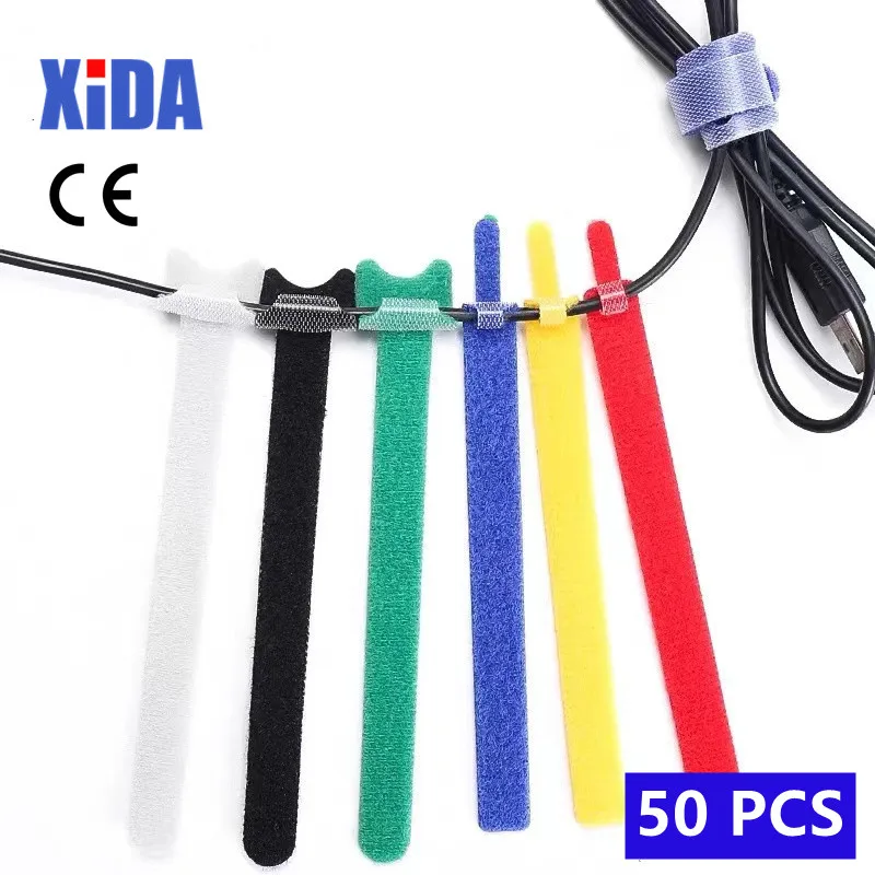 

10/30/50pcs Releasable Cable Ties Colored Plastics Reusable Cable ties Nylon Loop Wrap Zip Bundle Ties T-type Cable Tie Wire