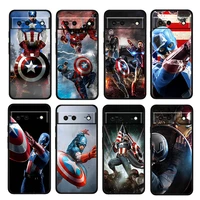 captain america marvel shockproof cover for google pixel 7 6 6a 5 4 5a 4a xl pro 5g soft silicone black phone case coque fundas