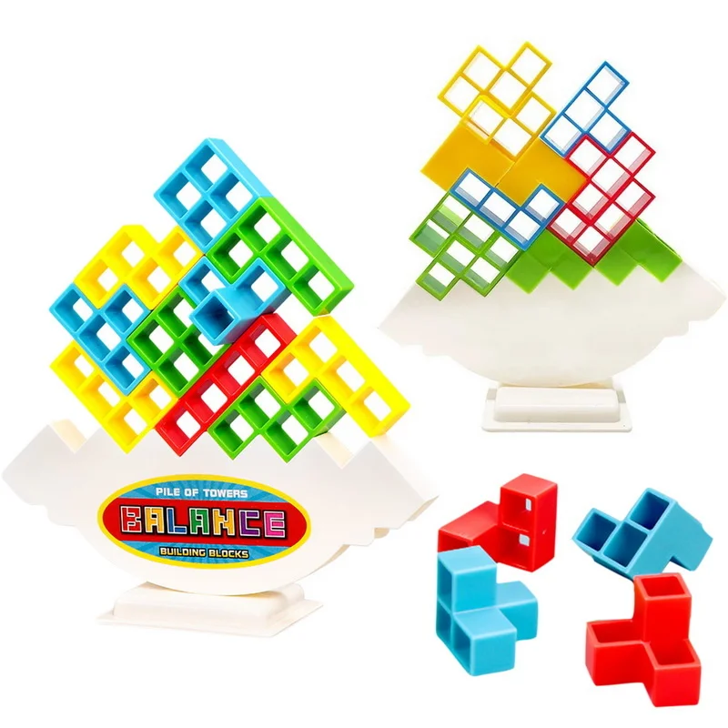 

Stacking Blocks Tetra Tower Game Stack Building Blocks Balance Puzzle Board Assembly Bricks Educational Toys for Children Adults